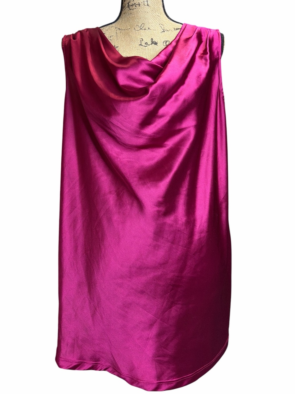 Sejour Sleeveless Satin-Like Top - Fuchsia. EC. Size 1X